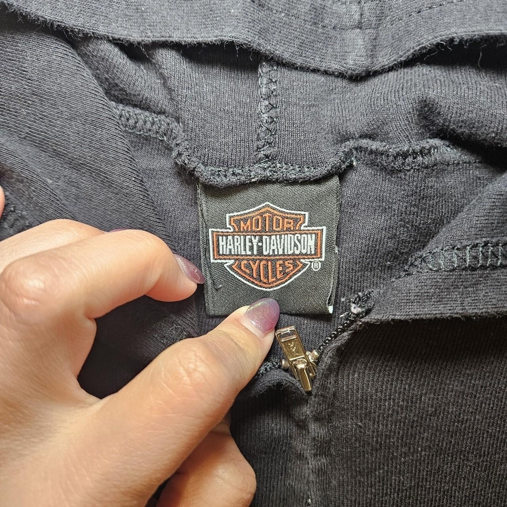 Harley-Davidson Black Women's Full-Zip Hoodie with Silver Graphics - Picture 3 of 7